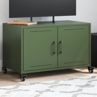 vidaXL Έπιπλο Τηλεόρασης Πράσινο Λαδί 68x39x43,5cm από Ατσάλι