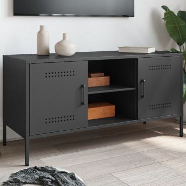 vidaXL Έπιπλο Τηλεόρασης Μαύρο 100,5x39x50,5cm Ατσάλινο