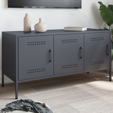 vidaXL Έπιπλο Τηλεόρασης Ανθρακί 100,5x39x50,5cm από Ατσάλι