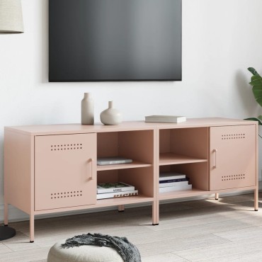 vidaXL Έπιπλα Τηλεόρασης 2 τεμ. Ροζ 68x39x50,5cm από Χάλυβα