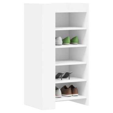 vidaXL Παπουτσοθήκη Λευκή 52x37,5x100cm από Επεξεργασμένο Ξύλο