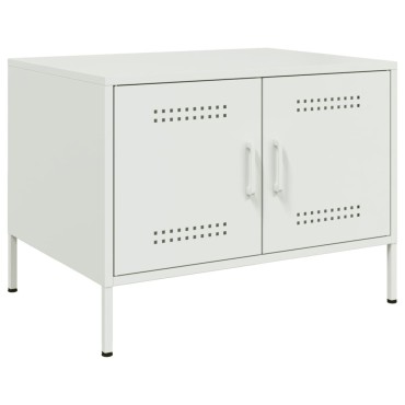 vidaXL Τραπεζάκι Σαλονιού Λευκό 68x50x50,5cm από Ατσάλι 1 τεμ.