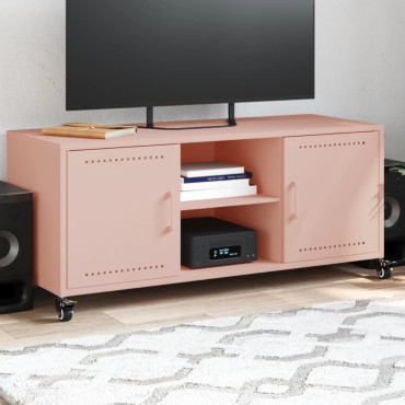 vidaXL Έπιπλο Τηλεόρασης Ροζ 100,5x39x43,5cm Ατσάλι