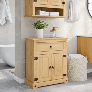 vidaXL Ντουλάπι Μπάνιου Corona 70x33x80cm από Μασίφ Ξύλο Πεύκου