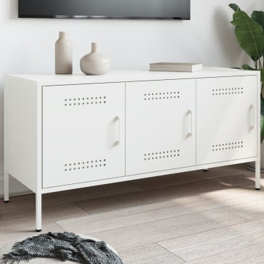 vidaXL Έπιπλο Τηλεόρασης Λευκό 100,5x39x50,5cm από Ατσάλι