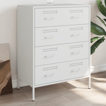 vidaXL Μπουφές Λευκός 68x39x89cm από Ατσάλι 1 τεμ.