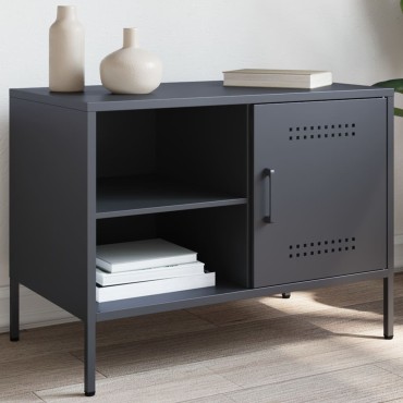 vidaXL Έπιπλο Τηλεόρασης Ανθρακί 68x39x50,5cm από Χάλυβα
