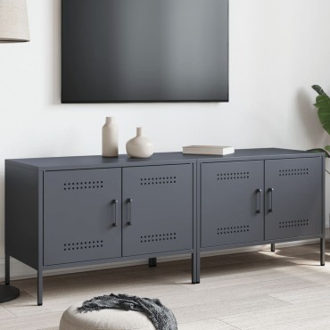 vidaXL Έπιπλα Τηλεόρασης 2 τεμ. Ανθρακί 68x39x50,5cm από Χάλυβα