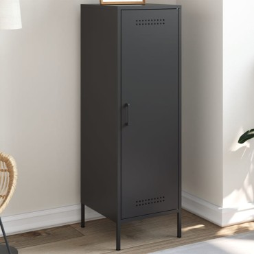 vidaXL Ντουλάπι Μαύρο 36x39x113cm από Ατσάλι 1 τεμ.
