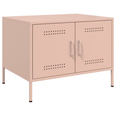 vidaXL Τραπεζάκι Σαλονιού Ροζ 68x50x50,5cm από Ατσάλι 1 τεμ.
