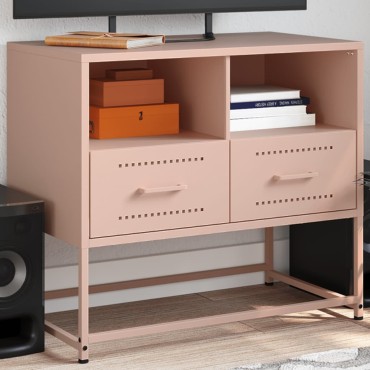 vidaXL Έπιπλο Τηλεόρασης Ροζ 68x39x60,5cm από Χάλυβα