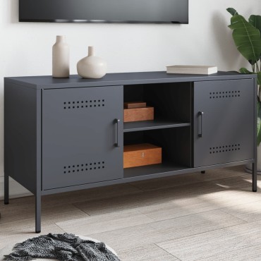 vidaXL Έπιπλο Τηλεόρασης Ανθρακί 100,5x39x50,5cm από Ατσάλι