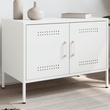 vidaXL Έπιπλο Τηλεόρασης Λευκό 68x39x50,5cm από Χάλυβα