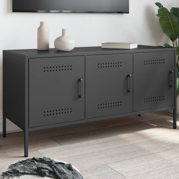 vidaXL Έπιπλο Τηλεόρασης Μαύρο 100,5x39x50,5cm Ατσάλινο