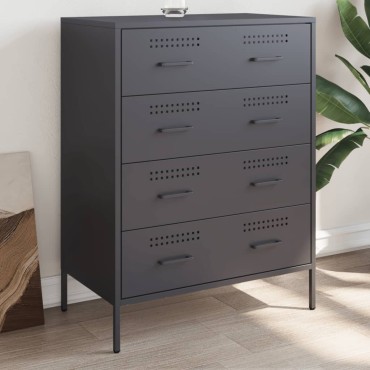 vidaXL Μπουφές Ανθρακί 68x39x89cm από Ατσάλι 1 τεμ.