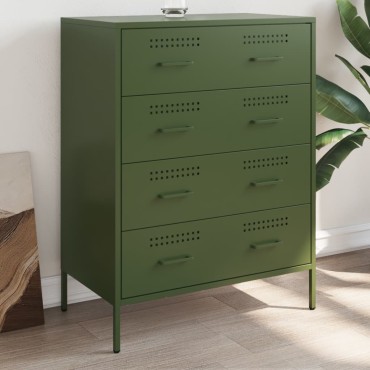 vidaXL Ντουλάπι Πράσινο Λαδί 68x39x89cm από Ατσάλι 1 τεμ.