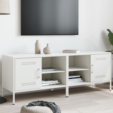 vidaXL Έπιπλα Τηλεόρασης 2 τεμ. Λευκό 68x39x50,5cm από Χάλυβα