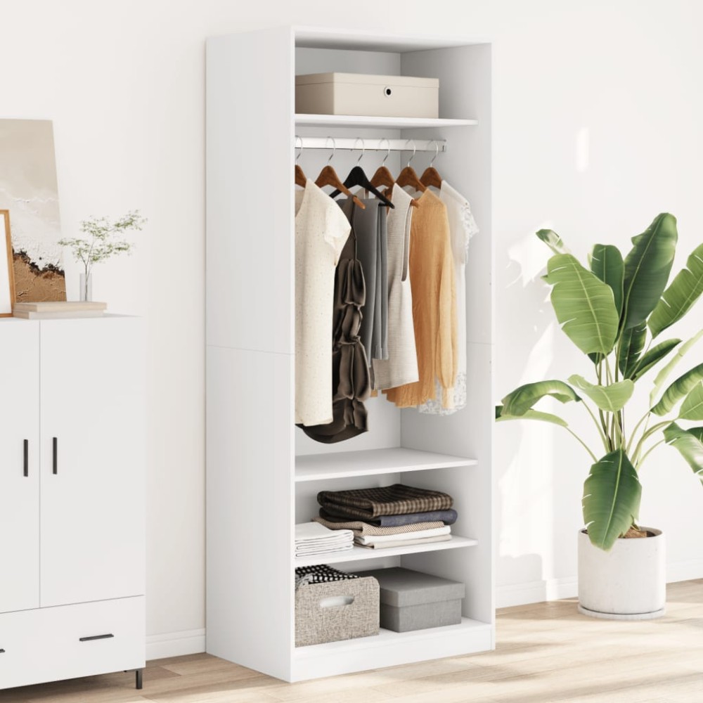 vidaXL Ντουλάπα Λευκή 80x50x200cm από Επεξεργασμένο Ξύλο 1 τεμ.