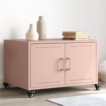 vidaXL Τραπεζάκι Σαλονιού Ροζ 68x50x43,5cm από Ατσάλι 1 τεμ.