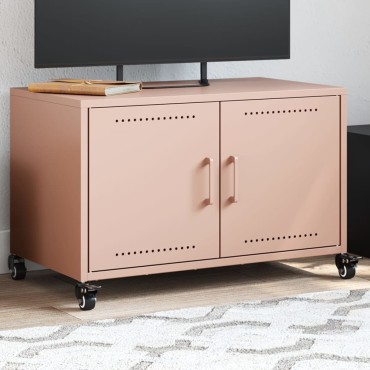 vidaXL Έπιπλο Τηλεόρασης Ροζ 68x39x43,5cm Χάλυβας