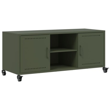 vidaXL Έπιπλο Τηλεόρασης Πράσινο Λαδί 100,5x39x43,5cm από Ατσάλι