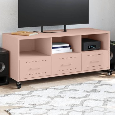 vidaXL Έπιπλο Τηλεόρασης Ροζ 100,5x39x43,5cm Ατσάλι