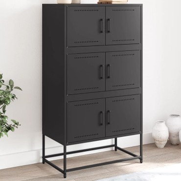 vidaXL Ντουλάπι Μαύρη 68,5x38,5x123,5cm από Ατσάλι 1 τεμ.