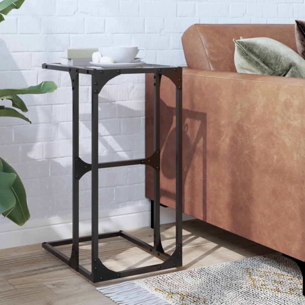vidaXL Τραπεζάκι Σαλονιού Διαφανές Γυαλί 40x30x61,5cm Ατσάλι 1 τεμ.