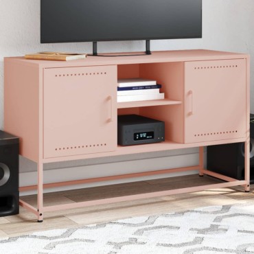 vidaXL Έπιπλο Τηλεόρασης Ροζ 100,5x39x60,5cm από Ατσάλι