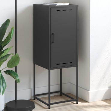vidaXL Ντουλάπι Μαύρο 36x39x107cm από Ατσάλι 1 τεμ.