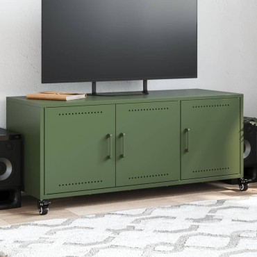 vidaXL Έπιπλο Τηλεόρασης Πράσινο Λαδί 100,5x39x43,5cm από Ατσάλι