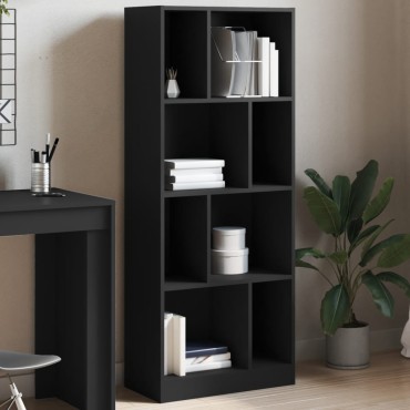 vidaXL Βιβλιοθήκη Μαύρη 57x28,5x141cm από Επεξεργασμένο Ξύλο 1 τεμ.