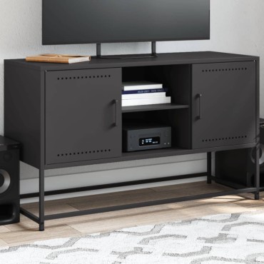 vidaXL Μπουφές Μαύρος 36x39x123cm από Ατσάλι 1 τεμ.