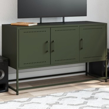 vidaXL Έπιπλο Τηλεόρασης Πράσινο Λαδί 100,5x39x60,5cm από Ατσάλι