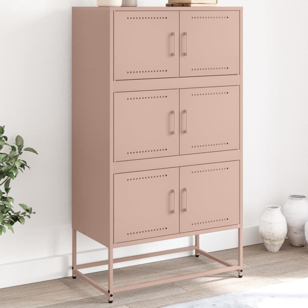 vidaXL Ντουλάπι Ροζ 68,5x38,5x123,5cm από Ατσάλι 1 τεμ.