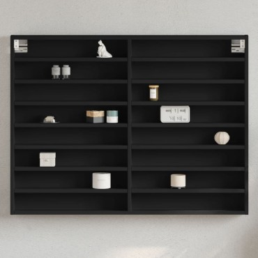 vidaXL Ραφιέρα Μαύρη 100x8,5x75cm από Επεξεργασμένο Ξύλο 1 τεμ.