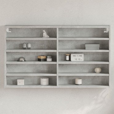 vidaXL Βιτρίνα Γκρι Σκυροδέματος 100x15x58cm από Επεξεργασμένο Ξύλο