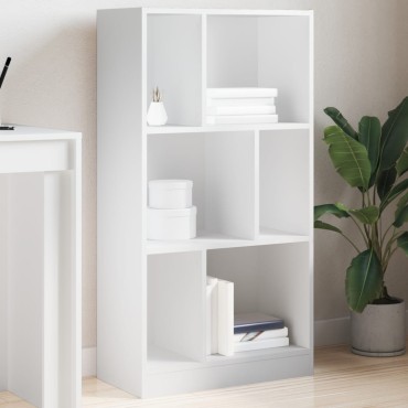 vidaXL Βιβλιοθήκη Λευκή 57x28,5x141cm από Επεξεργασμένο Ξύλο 1 τεμ.