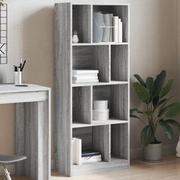 vidaXL Βιβλιοθήκη Γκρι Sonoma 57x28,5x141cm από Επεξεργασμένο Ξύλο 1 τεμ.