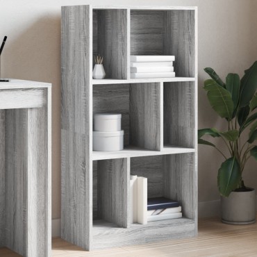 vidaXL Βιβλιοθήκη Γκρι Sonoma 57x28,5x107,5cm από Επεξεργασμένο Ξύλο 1 τεμ.
