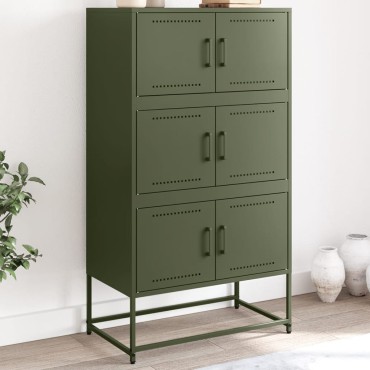 vidaXL Ντουλάπι Πράσινο Λαδί 68,5x38,5x123,5cm από Ατσάλι 1 τεμ.