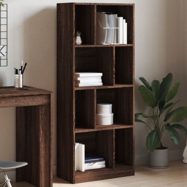 vidaXL Βιβλιοθήκη Καφέ Δρυς 57x28,5x141cm από Επεξεργασμένο Ξύλο 1 τεμ.
