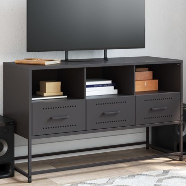 vidaXL Έπιπλο Τηλεόρασης Μαύρο 100,5x39x60,5cm Ατσάλινο