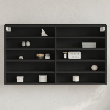 vidaXL Ραφιέρα Μαύρη 100x15x58cm από Επεξεργασμένο Ξύλο 1 τεμ.