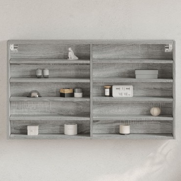 vidaXL Βιτρίνα Γκρι Sonoma 100x15x58cm από Επεξεργασμένο Ξύλο
