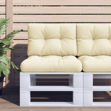 vidaXL Μαξιλάρι Παλέτας Κρεμ 50x40x12cm Υφασμάτινο