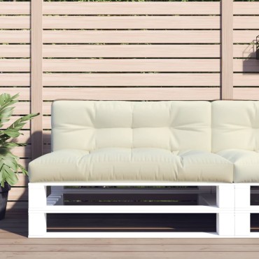 vidaXL Μαξιλάρι Παλέτας Κρεμ 120x40x12cm Υφασμάτινο