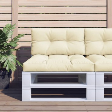 vidaXL Μαξιλάρι Παλέτας Κρεμ 70x40x12cm Υφασμάτινο
