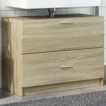 vidaXL Ντουλάπι Νιπτήρα Sonoma Δρυς 78x37x59cm Επεξεργασμένο Ξύλο 1 τεμ.