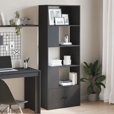 vidaXL Βιβλιοθήκη Μαύρη 70x36x189cm από Επεξεργασμένο Ξύλο 1 τεμ.